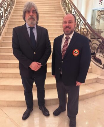 Pan American Karate Federation President, Dr. Jose Garcia Maanon along with Trevor Walmsley.