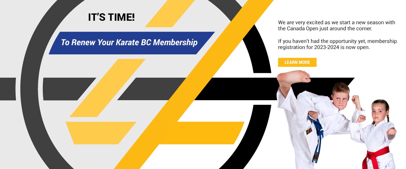 It's Time to Renew Your Karate BC Membership!